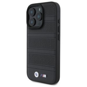 BMW BMHMP16X23 PUSPK Apple iPhone 16 Pro Max 6.9" juodos spalvos kietas dėklas M Perforated And Stitched Line MagSafe - Image 2