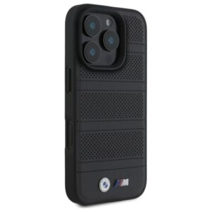 BMW BMHMP16X23 PUSPK Apple iPhone 16 Pro Max 6.9" juodos spalvos kietas dėklas M Perforated And Stitched Line MagSafe - Image 4