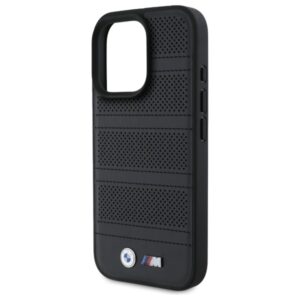 BMW BMHMP16X23 PUSPK Apple iPhone 16 Pro Max 6.9" juodos spalvos kietas dėklas M Perforated And Stitched Line MagSafe - Image 6