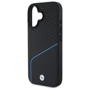 BMW BMHMP16S23RDCLK Apple iPhone 16 6.1" juodos spalvos kietas dėklas Sign Leather Textured And Line MagSaf - Image 6