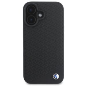 BMW BMHMP16S23RDDK Apple iPhone 16 6.1" juodos spalvos kietas dėklas Sign Leather Diamond Metal Logo MagSa - Image 3