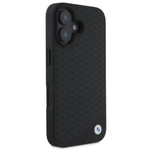 BMW BMHMP16S23RDDK Apple iPhone 16 6.1" juodos spalvos kietas dėklas Sign Leather Diamond Metal Logo MagSa - Image 4
