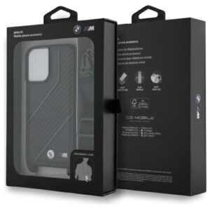 BMW BMHCP16S23PSCCK Apple iPhone 16 6.1" juodos spalvos hardcase M Edition Carbon Stripe & Strap - Image 7