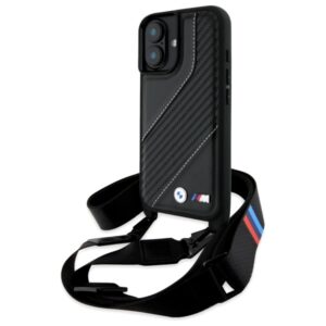 BMW BMHCP16M23PSCCK Apple iPhone 16 Plus 6.7" juodos spalvos hardcase M Edition Carbon Stripe & Strap - Image 1