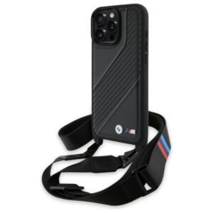 BMW BMHCP16X23PSCCK Apple iPhone 16 Pro Max 6.9" juodos spalvos hardcase M Edition Carbon Stripe & Strap - Image 1