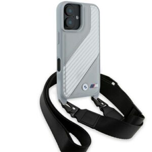 BMW BMHCP16S23PSCCG Apple iPhone 16 6.1" grey hardcase M Edition Carbon Stripe & Strap - Image 3