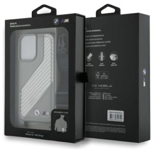 BMW BMHCP16S23PSCCG Apple iPhone 16 6.1" grey hardcase M Edition Carbon Stripe & Strap - Image 7