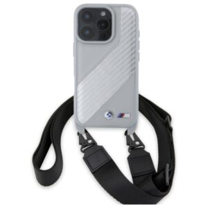 BMW BMHCP16X23PSCCG Apple iPhone 16 Pro Max 6.9" grey hardcase M Edition Carbon Stripe & Strap - Image 2