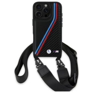 BMW BMHCP16L23PSVTK Apple iPhone 16 Pro 6.3" juodos spalvos hardcase M Edition Carbon Tricolor Lines & Strap - Image 2