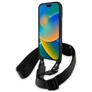 BMW BMHCP16L23PSVTK Apple iPhone 16 Pro 6.3" juodos spalvos hardcase M Edition Carbon Tricolor Lines & Strap - Image 4
