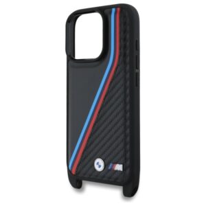 BMW BMHCP16L23PSVTK Apple iPhone 16 Pro 6.3" juodos spalvos hardcase M Edition Carbon Tricolor Lines & Strap - Image 5