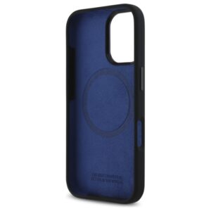 BMW BMHMP16S23SHEB Apple iPhone 16 6.1" juodos spalvos kietas dėklas Silicone Hexagon Blue Line MagSafe - Image 7