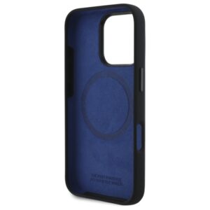 BMW BMHMP16L23SHEB Apple iPhone 16 Pro 6.3" juodos spalvos kietas dėklas Silicone Hexagon Blue Line MagSafe - Image 7