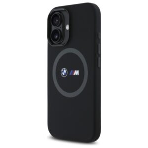 BMW BMHMP16S23SROK Apple iPhone 16 6.1" juodos spalvos kietas dėklas M Silicone Printed Ring MagSafe - Image 2