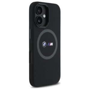 BMW BMHMP16S23SROK Apple iPhone 16 6.1" juodos spalvos kietas dėklas M Silicone Printed Ring MagSafe - Image 4