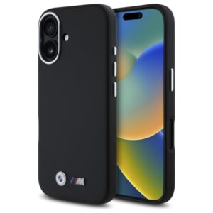 BMW BMHCP16S23 PMWK Apple iPhone 16 6.1" juodos spalvos kietas dėklas M Smooth Full Wrapped Metal