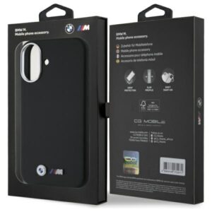 BMW BMHCP16S23 PMWK Apple iPhone 16 6.1" juodos spalvos kietas dėklas M Smooth Full Wrapped Metal - Image 8