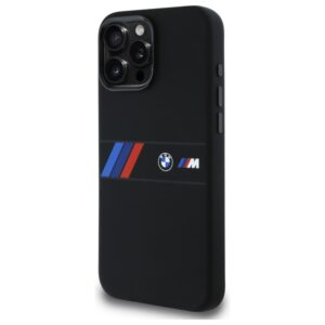 BMW BMHMP16X23SAXK Apple iPhone 16 Pro Max 6.9" juodos spalvos kietas dėklas Silicone Middle Stripe MagSafe - Image 2