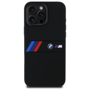 BMW BMHMP16X23SAXK Apple iPhone 16 Pro Max 6.9" juodos spalvos kietas dėklas Silicone Middle Stripe MagSafe - Image 3