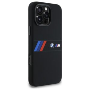 BMW BMHMP16X23SAXK Apple iPhone 16 Pro Max 6.9" juodos spalvos kietas dėklas Silicone Middle Stripe MagSafe - Image 4