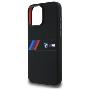 BMW BMHMP16X23SAXK Apple iPhone 16 Pro Max 6.9" juodos spalvos kietas dėklas Silicone Middle Stripe MagSafe - Image 6