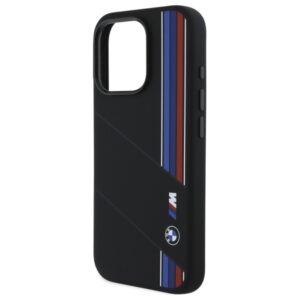 BMW BMHMP16X23SCUK Apple iPhone 16 Pro Max 6.9" juodos spalvos kietas dėklas Silicone Cut Tricolor Lines MagSafe - Image 6