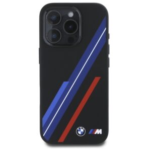 BMW BMHMP16X23SSPK Apple iPhone 16 Pro Max 6.9" juodos spalvos kietas dėklas Silicone Random Lines MagSafe - Image 3