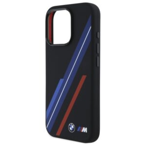 BMW BMHMP16X23SSPK Apple iPhone 16 Pro Max 6.9" juodos spalvos kietas dėklas Silicone Random Lines MagSafe - Image 6