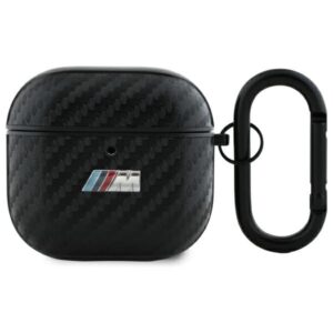 BMW BMA4CMPUCA AirPods 4 dėklas juodos spalvos PU Carbon M Collection - Image 1