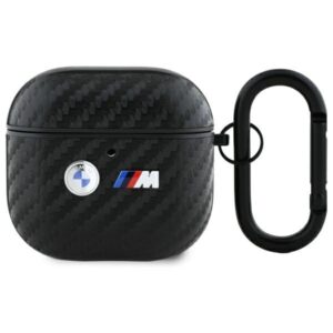 BMW BMA4WMPUCA2 AirPods 4 dėklas juodos spalvos Carbon Double Metal Logo - Image 1