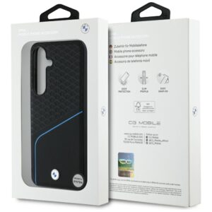 Dėklas BMW Leather Textured and Smooth MagSafe Samsung Galaxy S25 juodos spalvos - Image 8
