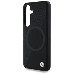 Dėklas BMW Leather Half Textured MagSafe Samsung Galaxy S25 juodos spalvos - Image 6