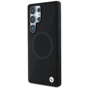 Dėklas BMW Leather Half Textured MagSafe Samsung Galaxy S25 Ultra juodos spalvos - Image 2