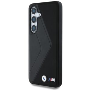 Dėklas BMW Leather Oversized Stripes MagSafe Samsung Galaxy S25 juodos spalvos - Image 2