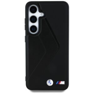 Dėklas BMW Leather Oversized Stripes MagSafe Samsung Galaxy S25 juodos spalvos - Image 3