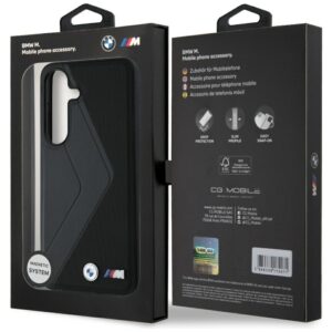 Dėklas BMW Leather Oversized Stripes MagSafe Samsung Galaxy S25 juodos spalvos - Image 8