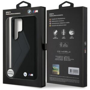 Dėklas BMW Leather Oversized Stripes MagSafe Samsung Galaxy S25 Ultra juodos spalvos - Image 8