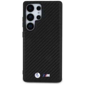 Dėklas BMW Leather Carbon MagSafe Samsung Galaxy S25 Ultra juodos spalvos - Image 3