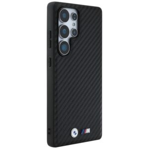 Dėklas BMW Leather Carbon MagSafe Samsung Galaxy S25 Ultra juodos spalvos - Image 4