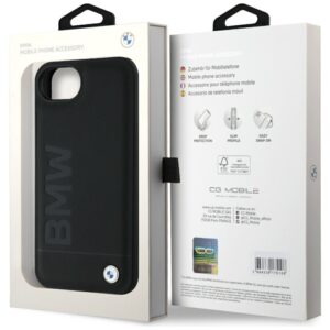 Dėklas BMW Leather Hot Stamp do Apple iPhone 16e / 17e juodos spalvos - Image 8