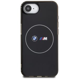 Dėklas BMW IML Metal baltos spalvos Circle MagSafe Apple iPhone 16e / 17e juodos spalvos - Image 3