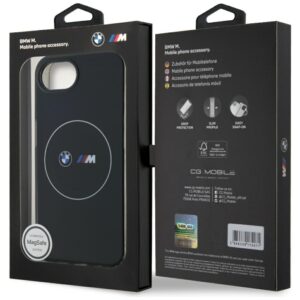 Dėklas BMW IML Metal baltos spalvos Circle MagSafe Apple iPhone 16e / 17e juodos spalvos - Image 8