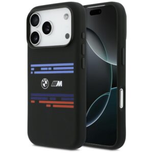 BMW M Silicon Horizontal Line MagSafe dėklas Apple iPhone 17 Pro juodos spalvos - Image 1