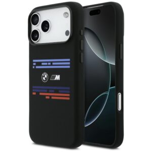 BMW M Silicon Horizontal Line MagSafe dėklas Apple iPhone 17 Pro Max juodos spalvos - Image 1