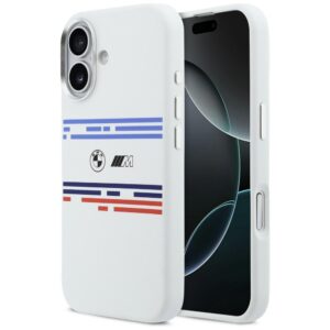 BMW M Silicon Horizontal Line MagSafe dėklas Apple iPhone 17 baltos spalvos - Image 1