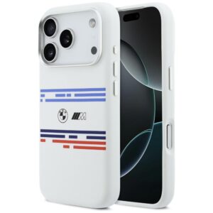 BMW M Silicon Horizontal Line MagSafe dėklas Apple iPhone 17 Pro baltos spalvos - Image 1