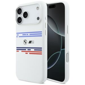 BMW M Silicon Horizontal Line MagSafe dėklas Apple iPhone 17 Pro Max baltos spalvos - Image 1