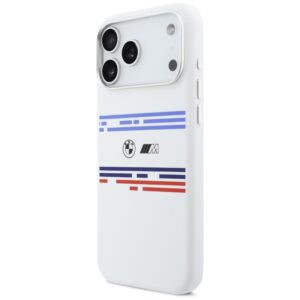 BMW M Silicon Horizontal Line MagSafe dėklas Apple iPhone 17 Pro Max baltos spalvos - Image 2