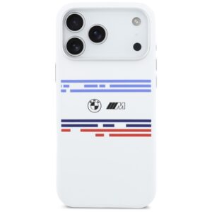 BMW M Silicon Horizontal Line MagSafe dėklas Apple iPhone 17 Pro Max baltos spalvos - Image 3