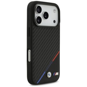 Dėklas BMW M Carbon Tricolor Line MagSafe Apple iPhone 17 Pro juodos spalvos - Image 4